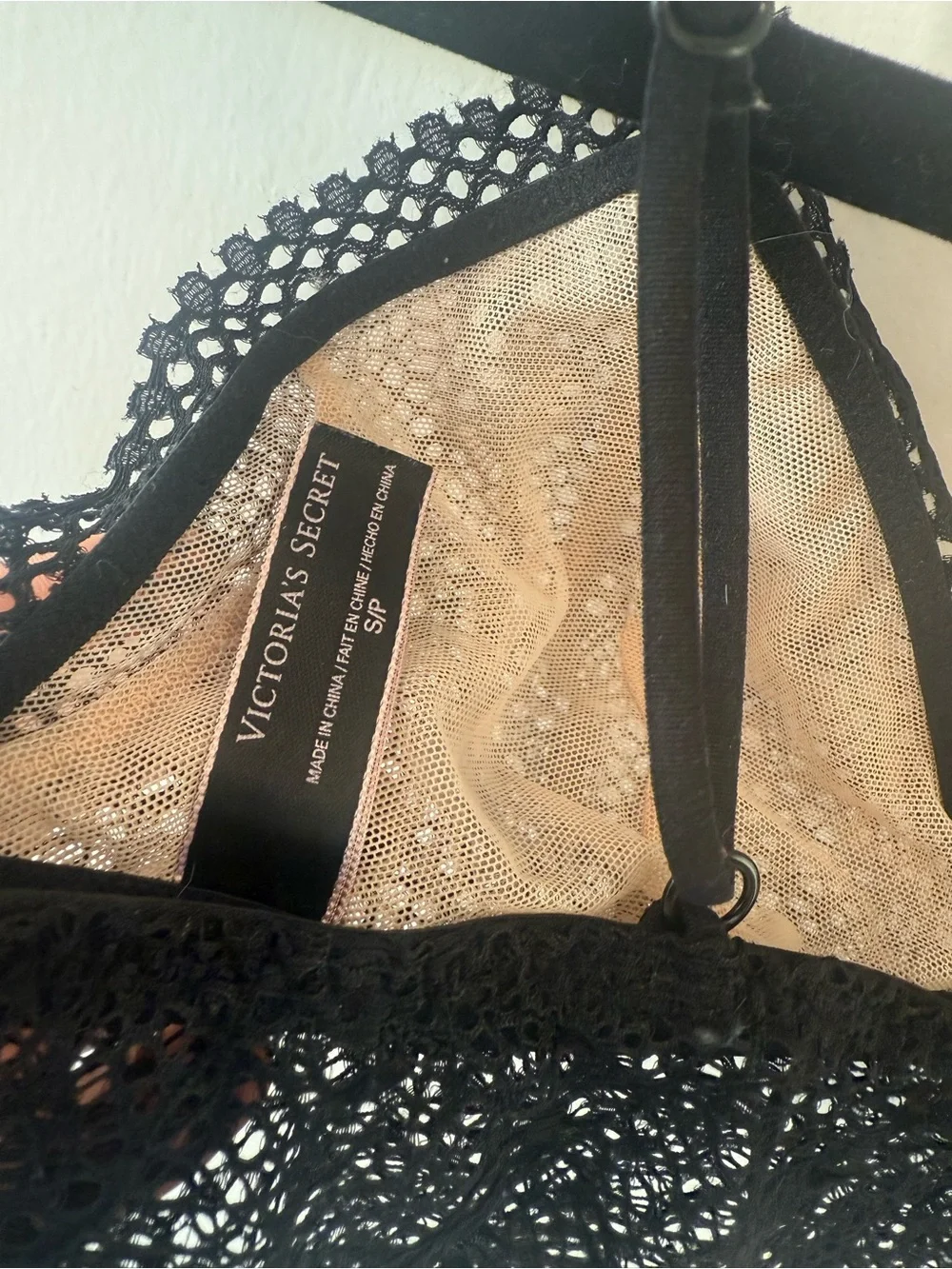 Victoria’s Secret lightly lined wire free bralette, black lace